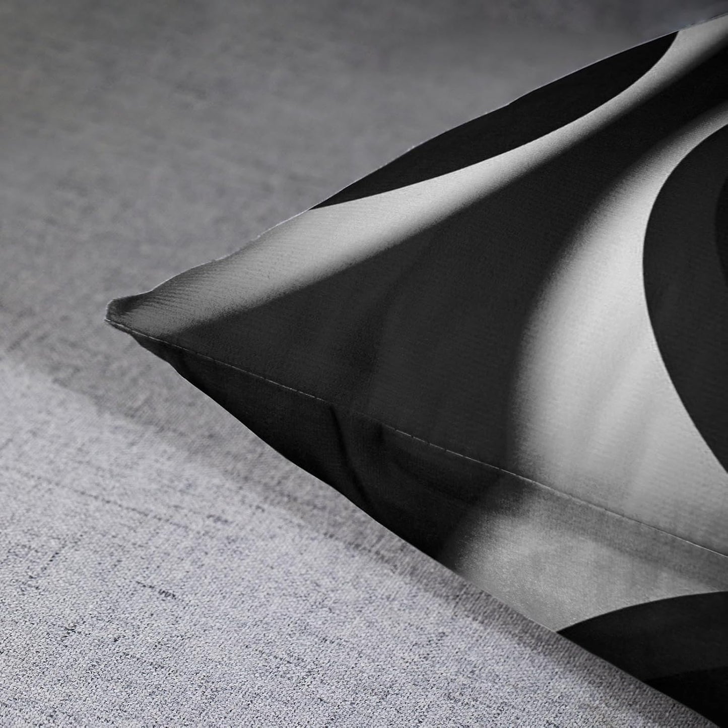 Set of 4 Black Throw Pillow Covers Modern Abstract Grey & White Stripes 20X20 Inches