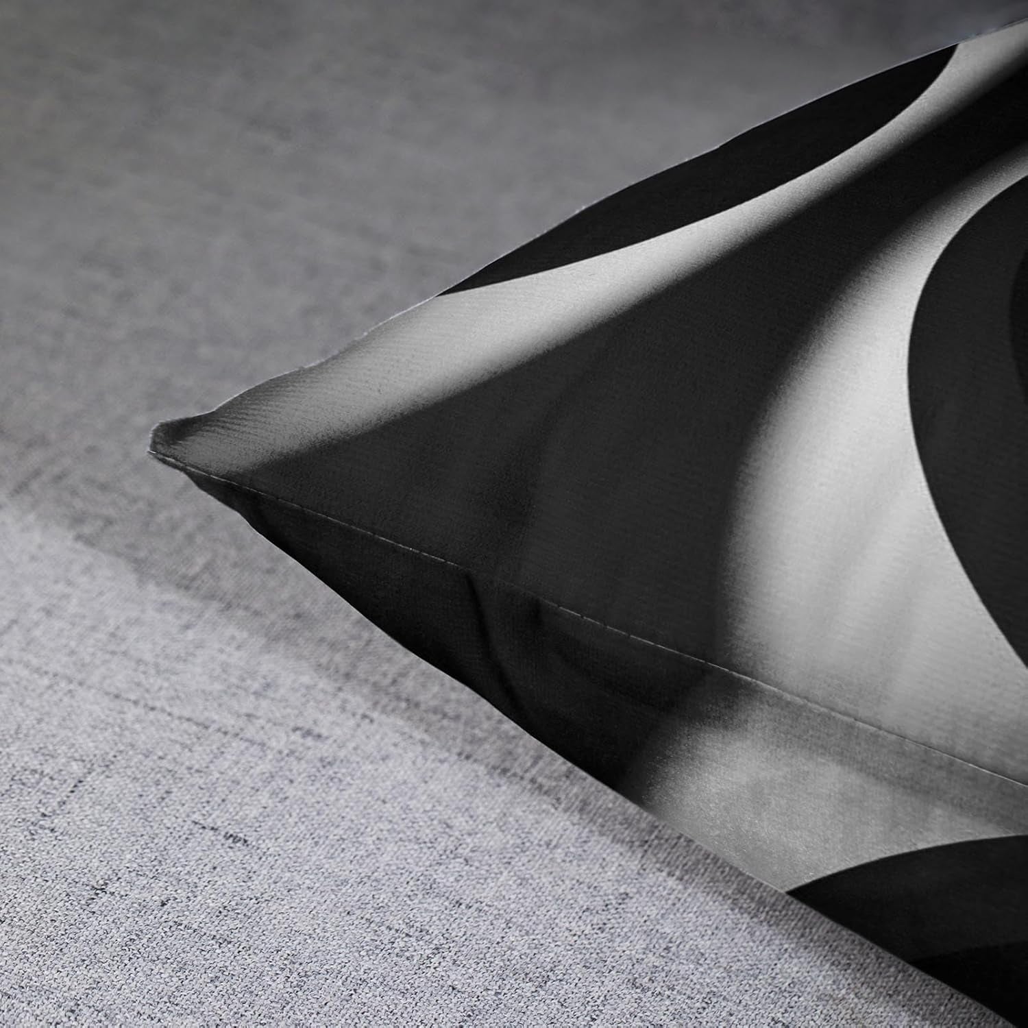 Set of 4 Black Throw Pillow Covers Modern Abstract Grey & White Stripes 20X20 Inches