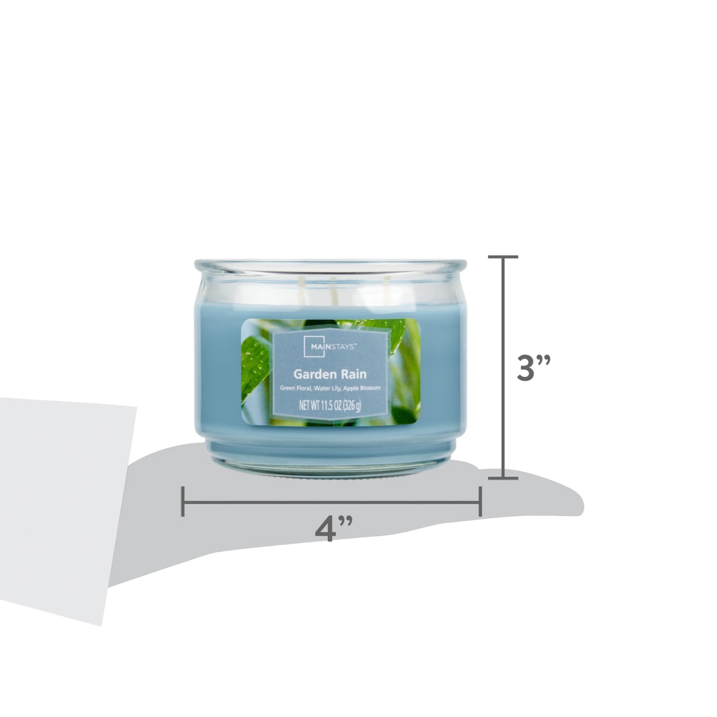 Garden Rain Scented 3-Wick Glass Jar Candle, 11.5 Oz