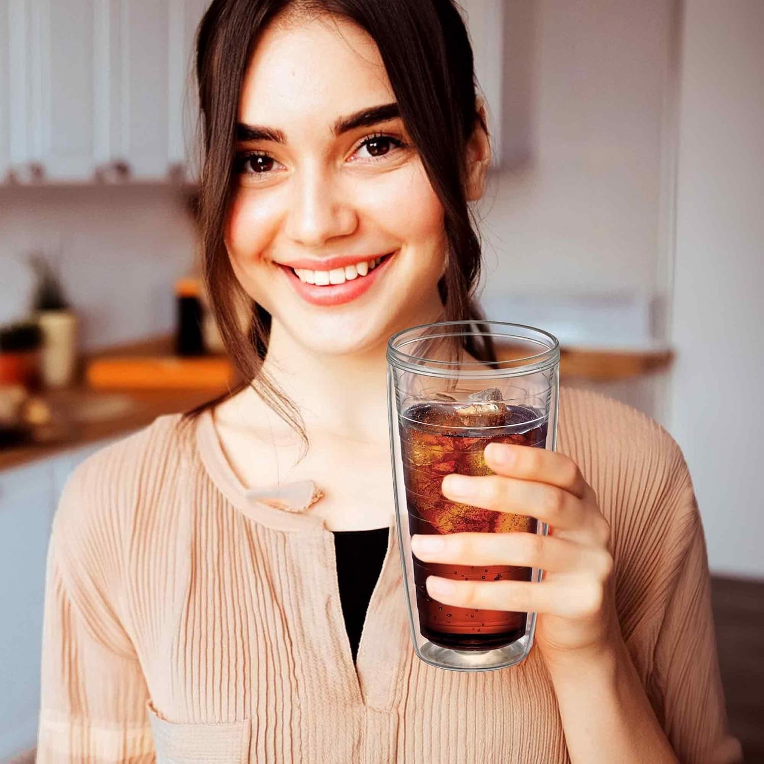 Alaska - 24-Ounce Insulated Plastic Tumblers (Set of 4), Double-Wall Plastic Drinking Glasses, All-Clear Reusable