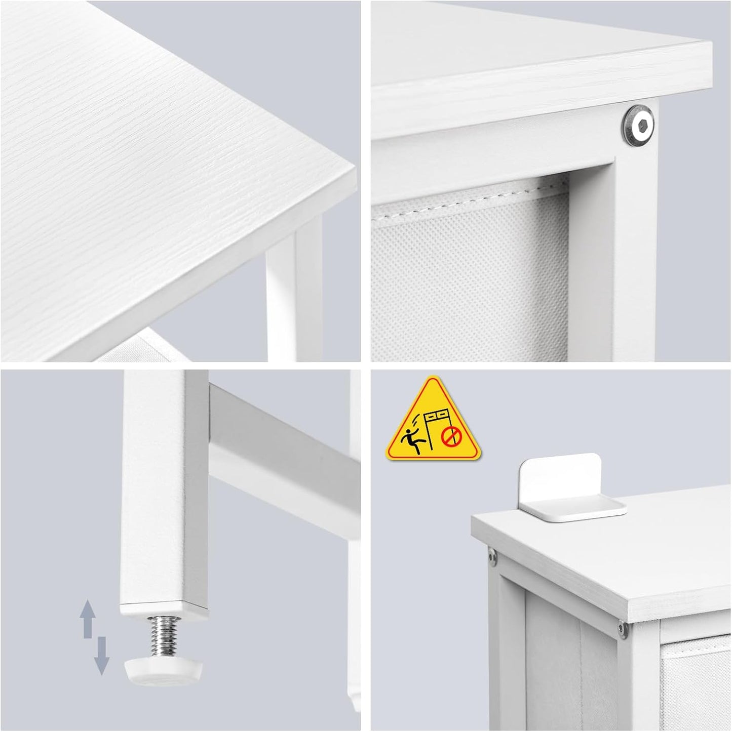 2-Tier over the Toilet Storage with 2 Fabric Drawers, Freestanding above the Toilet Storage Cabinet, Shelf for Small Space, White