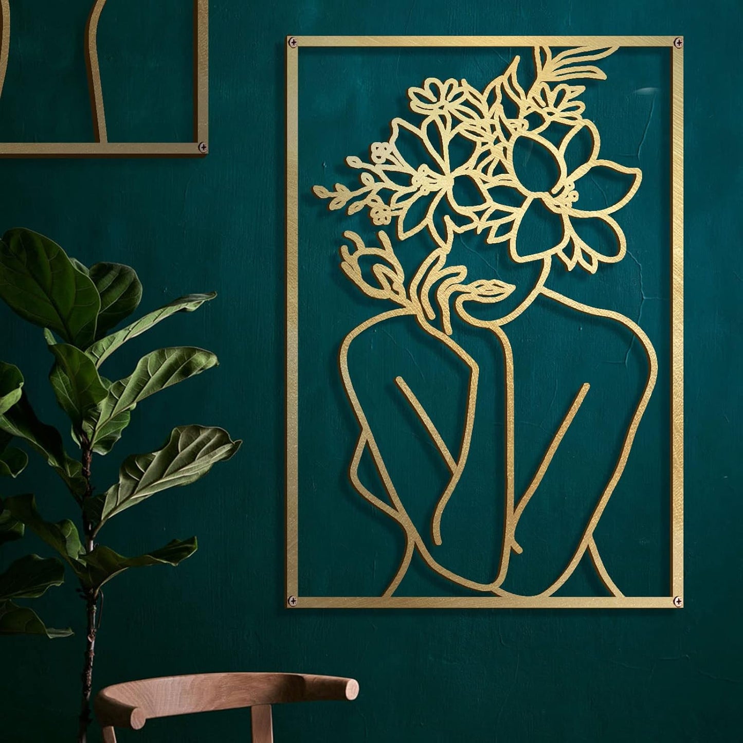 4 Pack Gold Wall Art Décor, (Gold Classic Style, M Size 17 X 11.8'')