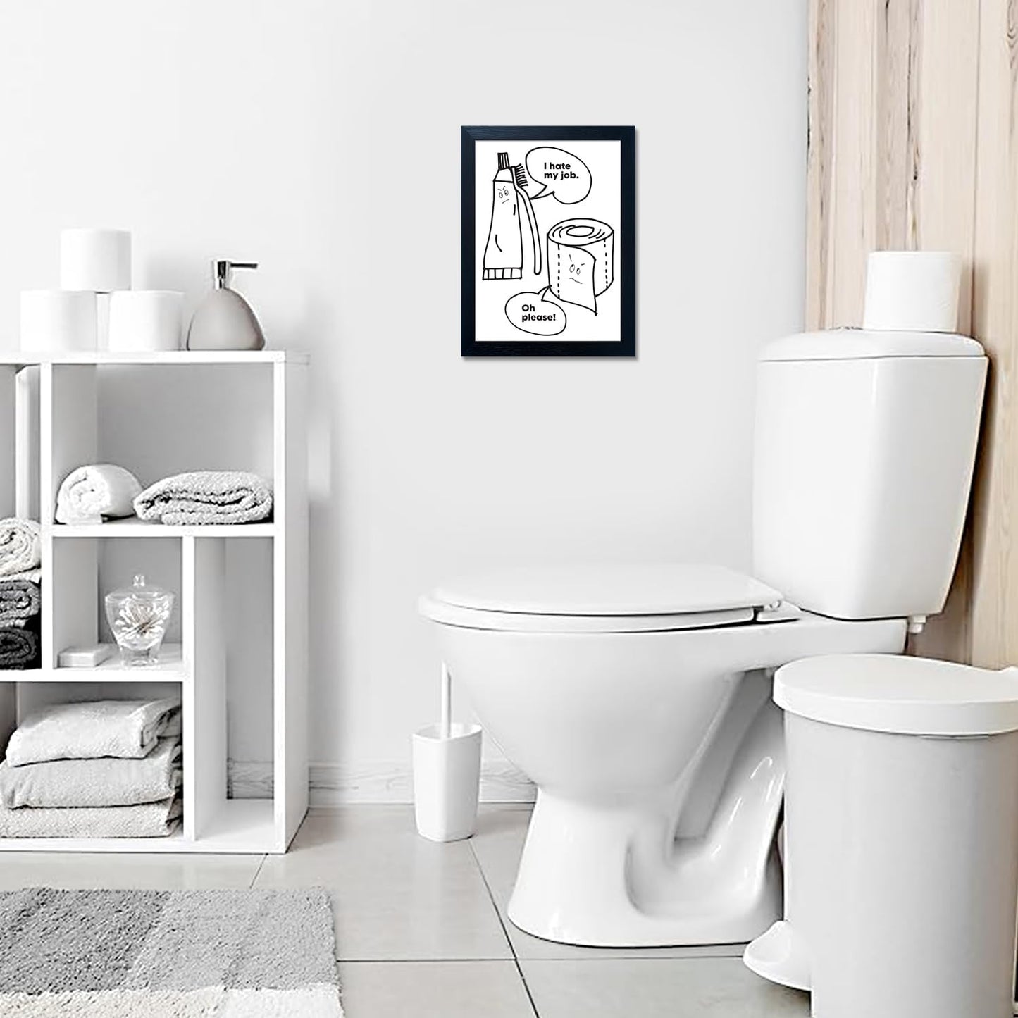 Black and White Bathroom Wall Decor Funny Bathroom Quote Wall Art Framed