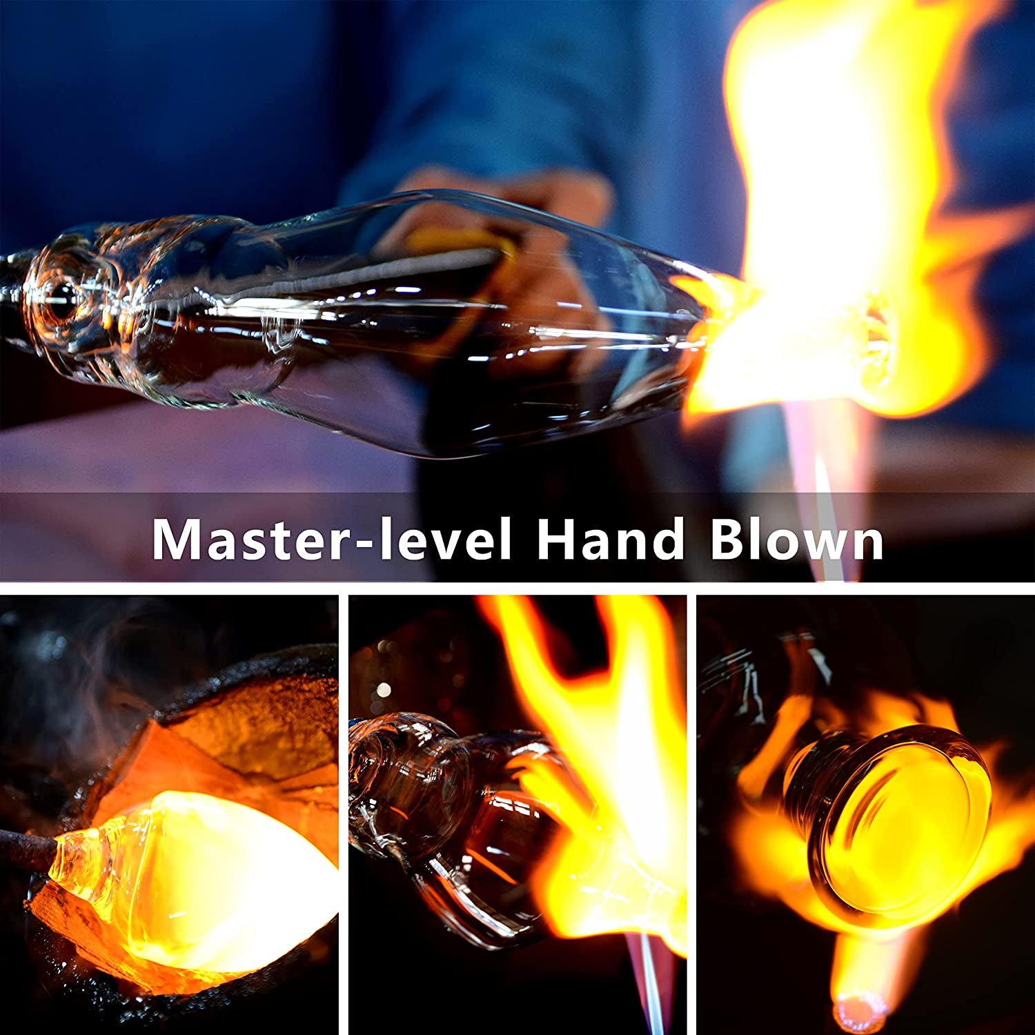 Hand Blown Red Wine Glasses Set of 4 – Premium Crystal Wine Glasses with Long Stem,19 Oz