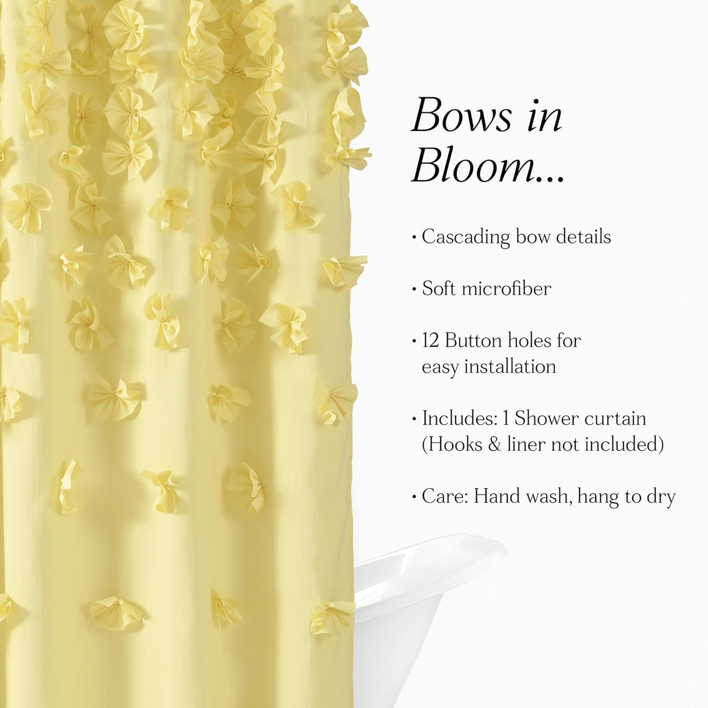 Riley Shower Curtain, 72" X 72", Yellow