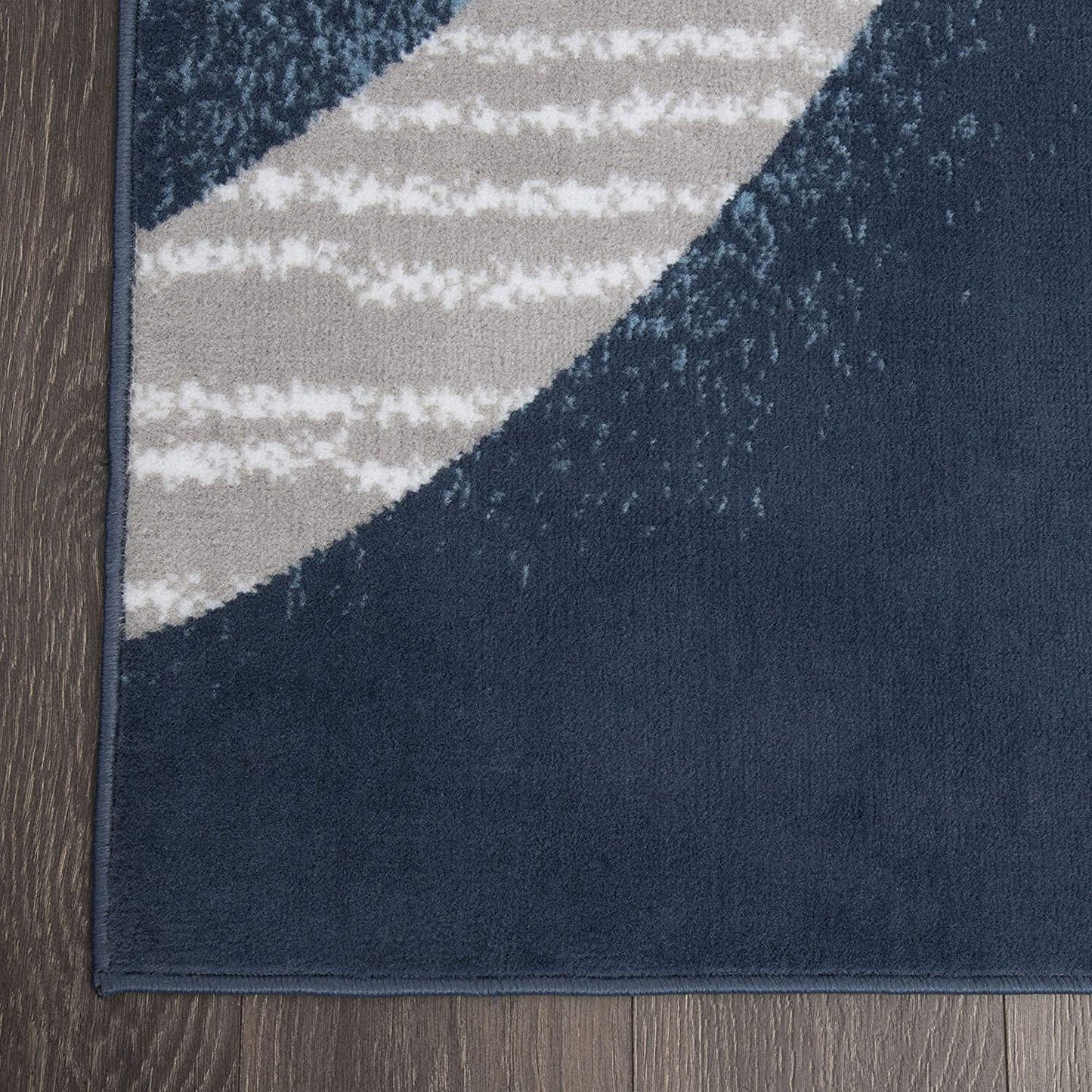 Premium Indus Contemporary Geometric Area Rug, Blue/Grey, 7'8"X10'7"