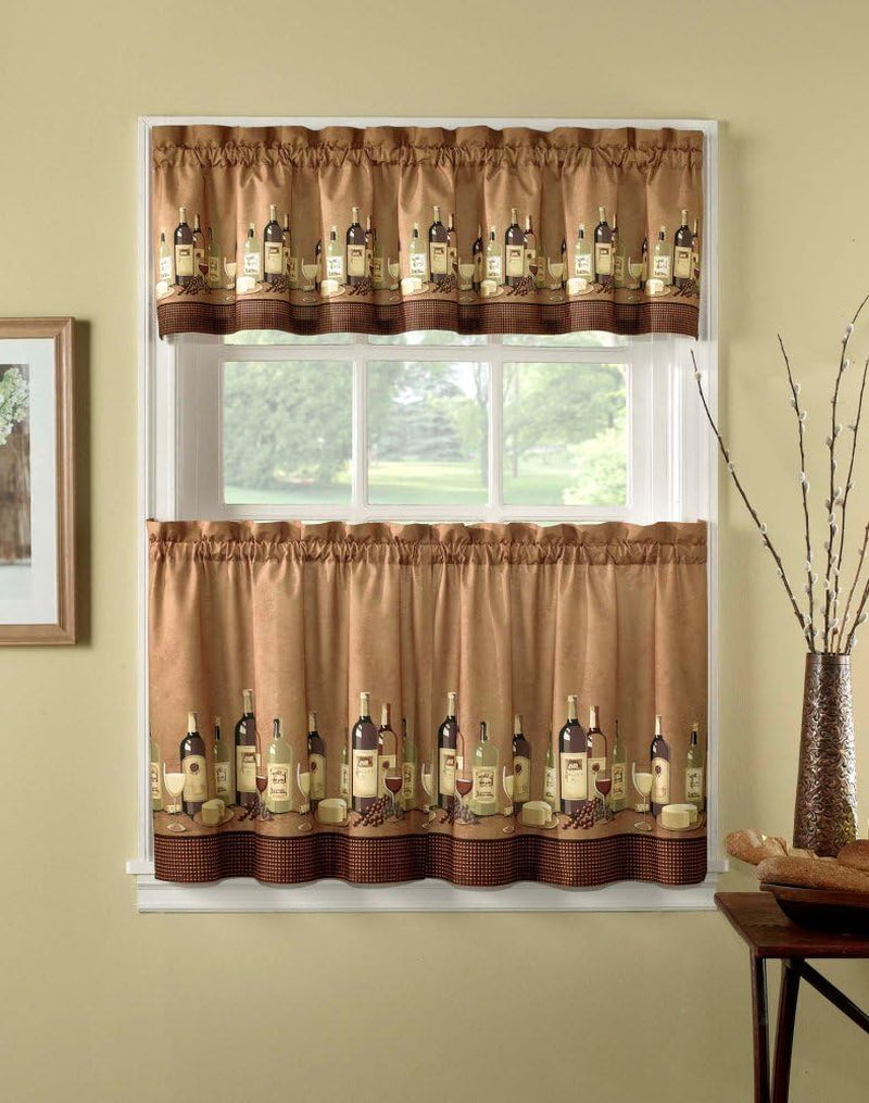 Industries Wines Kitchen Curtain Set 36-Inch Length