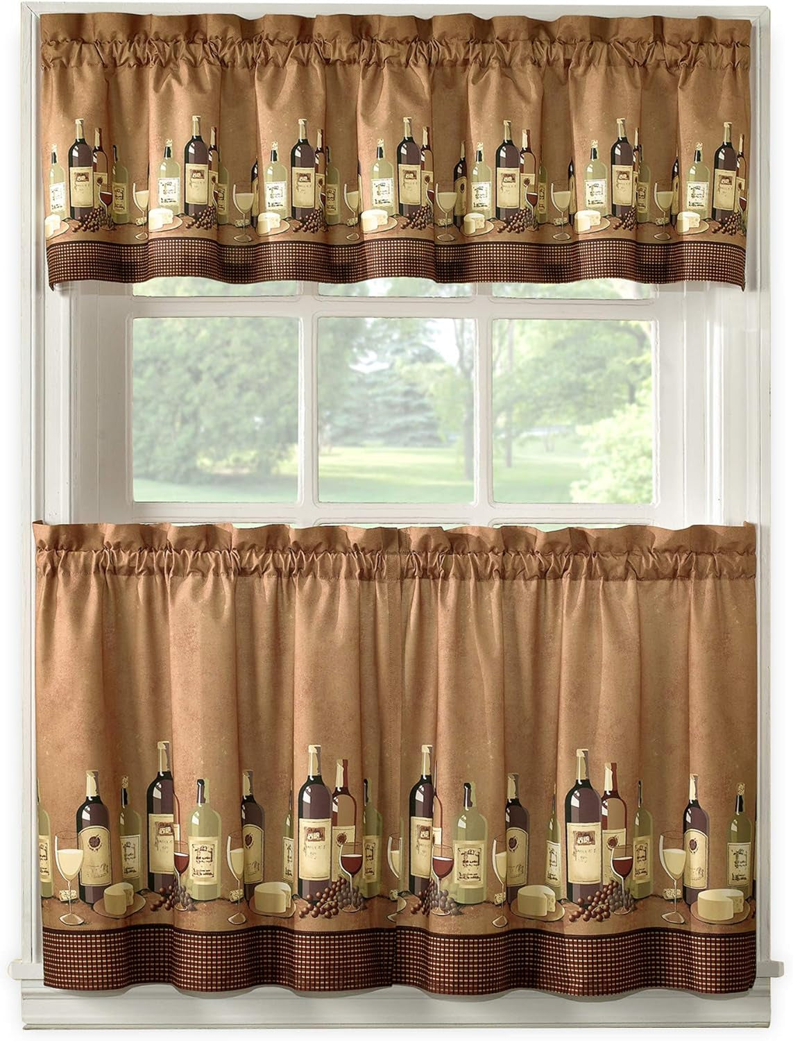 Industries Wines Kitchen Curtain Set 36-Inch Length