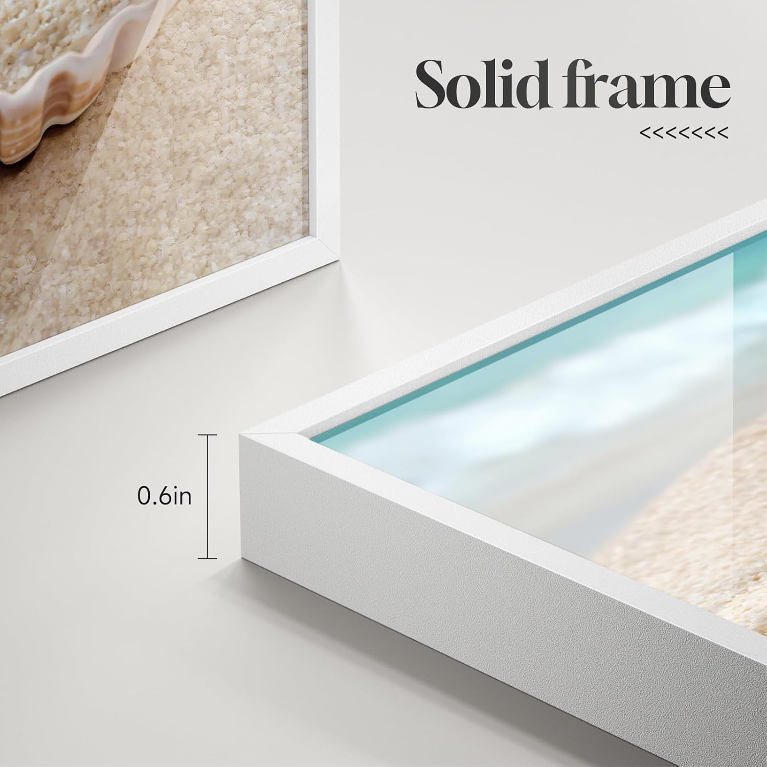 Framed Bathroom Wall Art, Modern Beach Coastal Coral Painting Print Artwork, 12X16 Inch