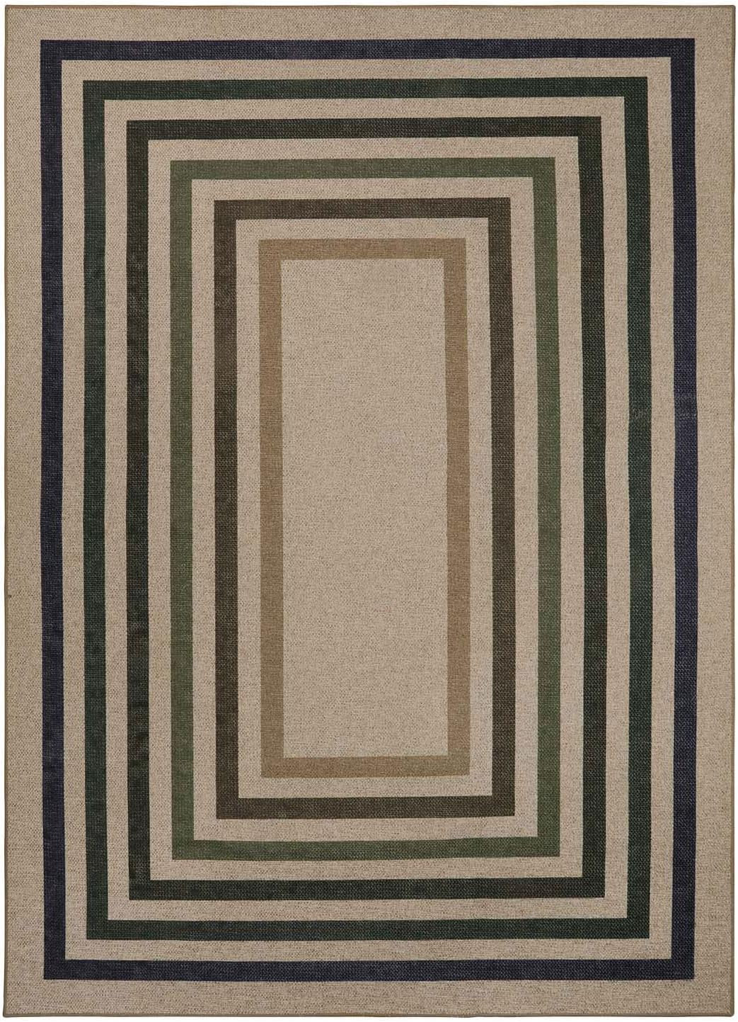 Modern Geometric Easy Jute Rug, Washable 5X7 Indoor/ Outdoor Rugs