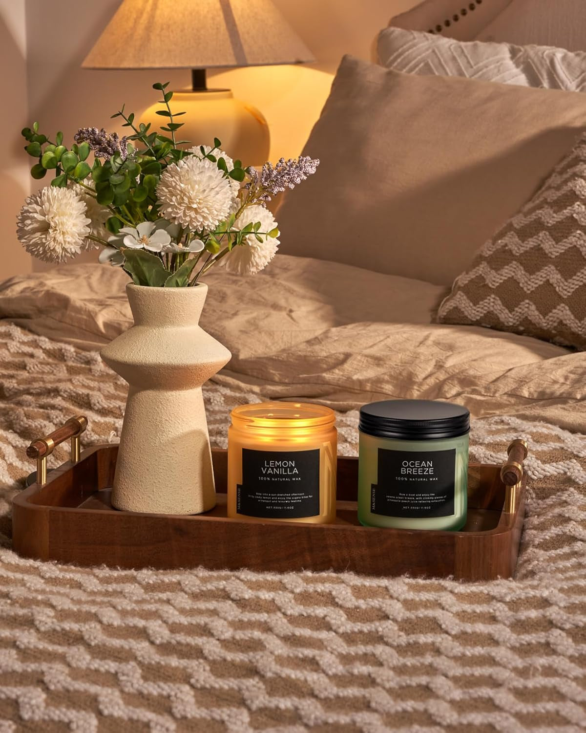 Lemon Vanilla Scented Candles, 11.6Oz