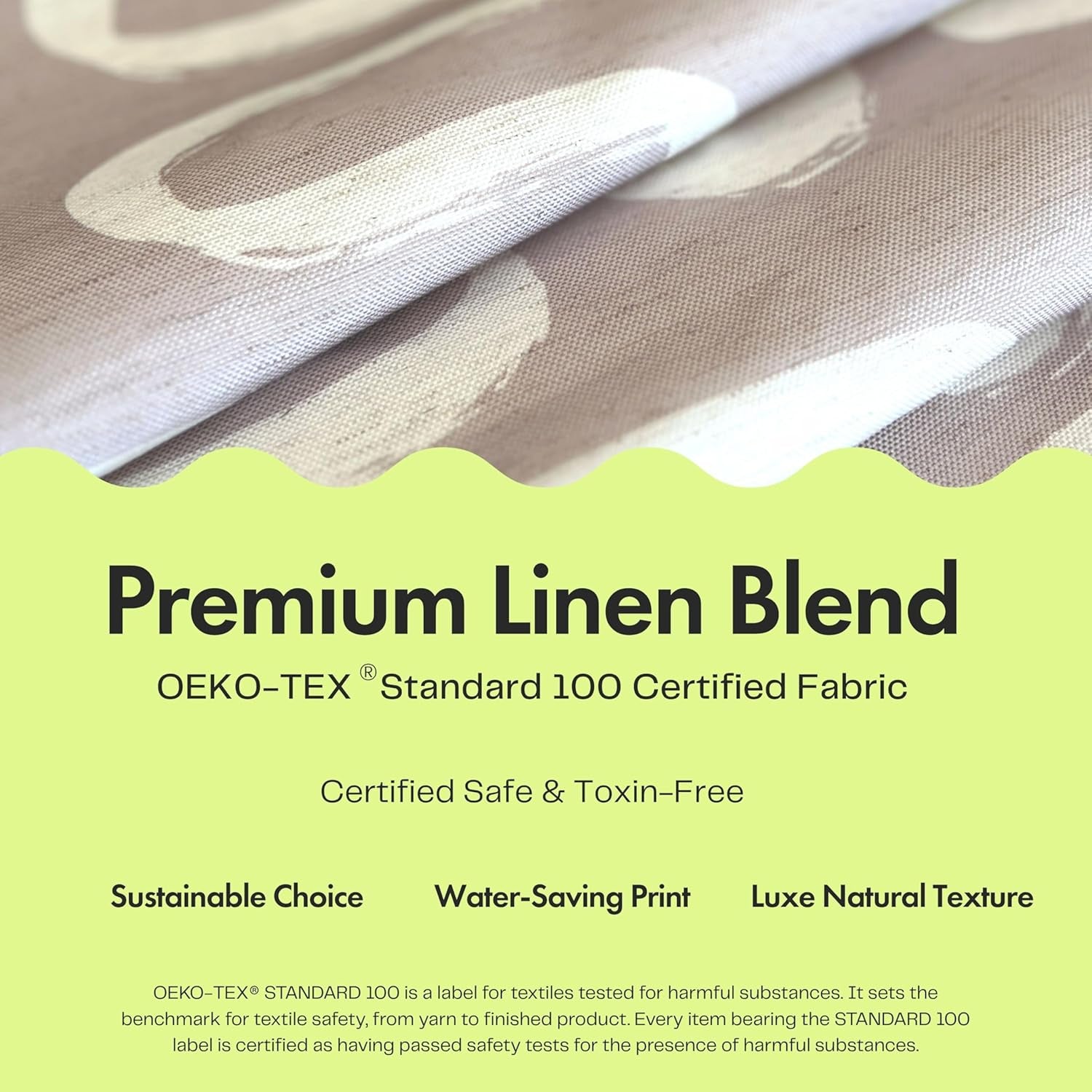 Linen Beige White Abstract Print Shower Curtain - Boho Pattern - Modern Minimalist Home Decor - Neutral Scandi Style, 72X72 Inches (Linen Lines)