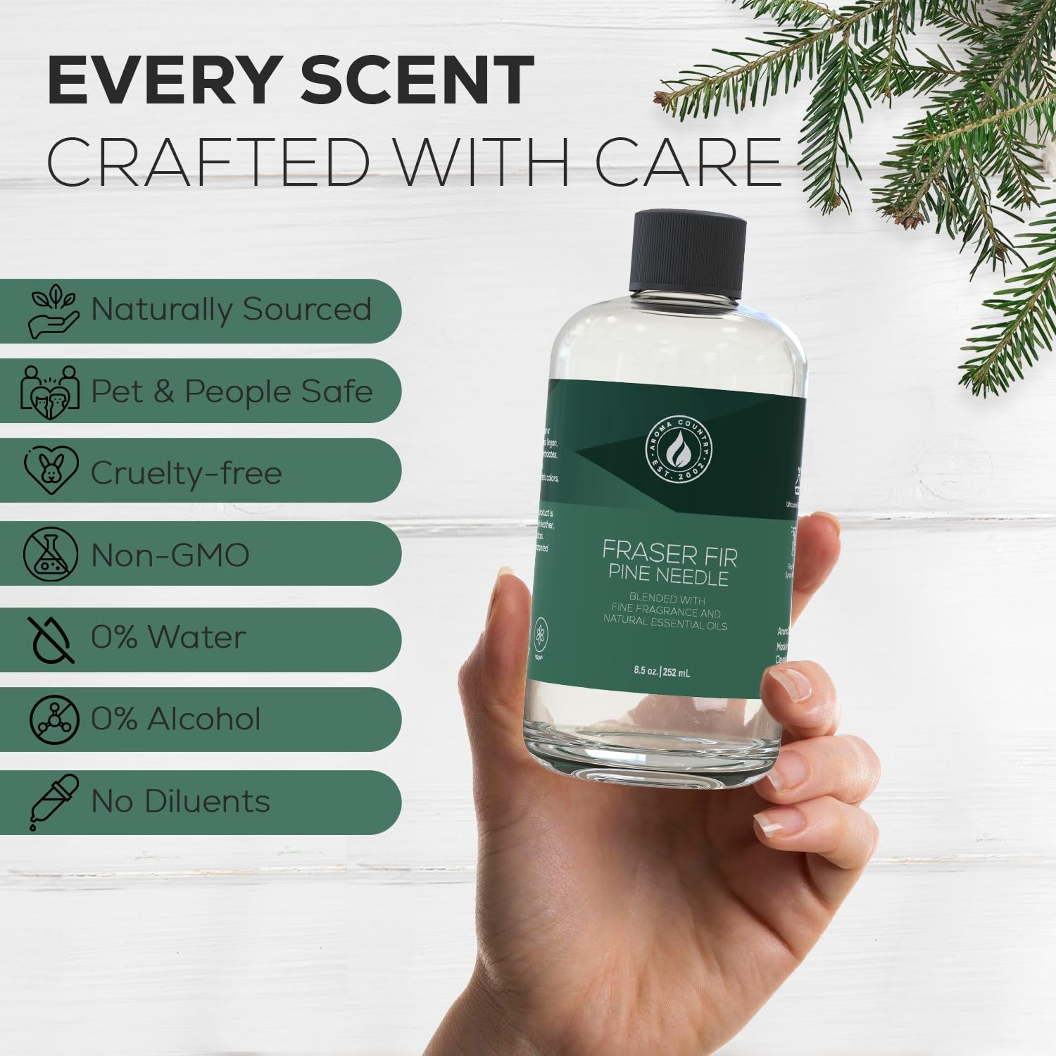Fraser Fir Diffuser Oil - Long-Lasting Pine Needle Scented Oil (8.5 Fl. Oz)