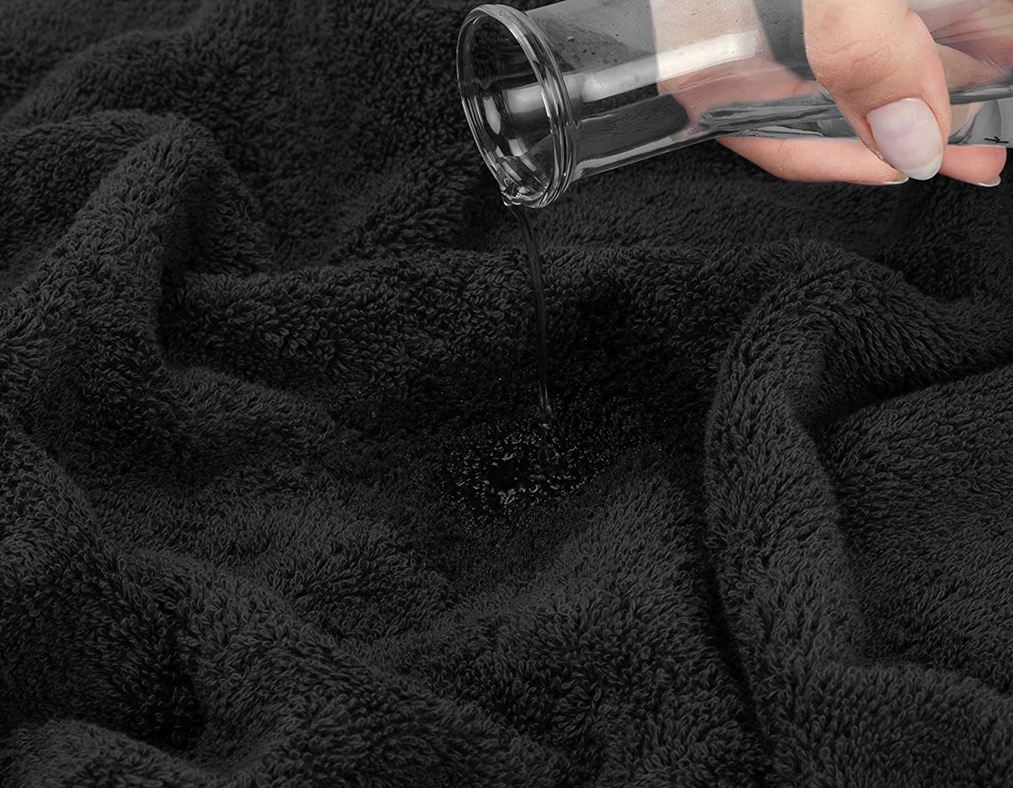 Luxury 6 Piece Towel Set,100% Cotton, Black Towel Sets