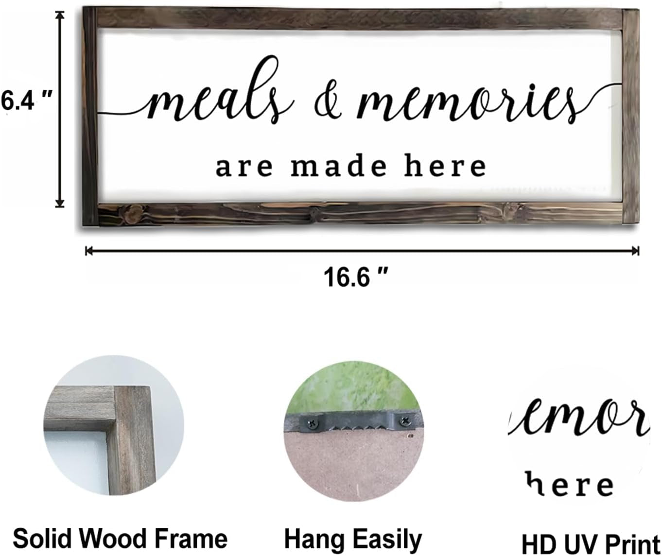 Farmhouse Kitchen Wall Decor, Meals and Memories Are Made Here Sign, Rustic Wood