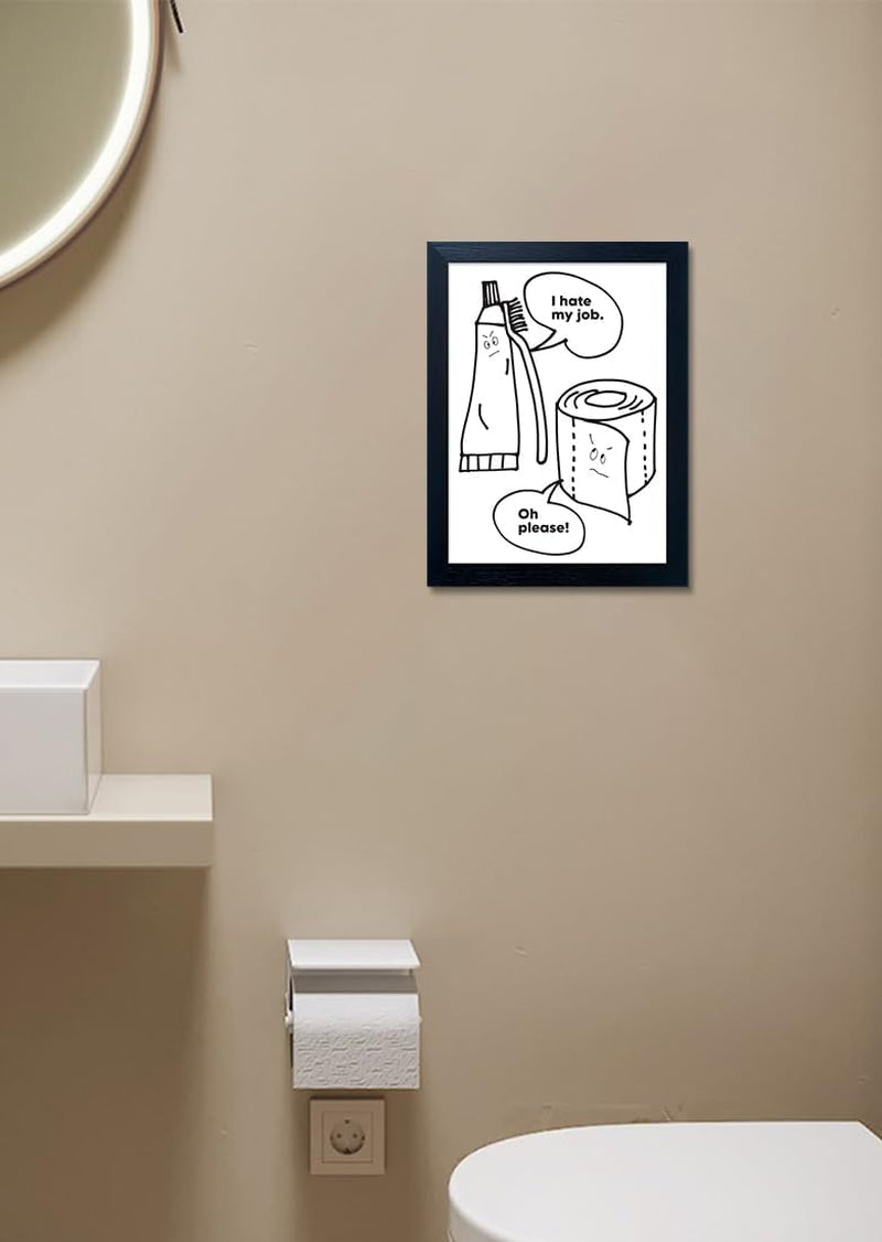 Black and White Bathroom Wall Decor Funny Bathroom Quote Wall Art Framed