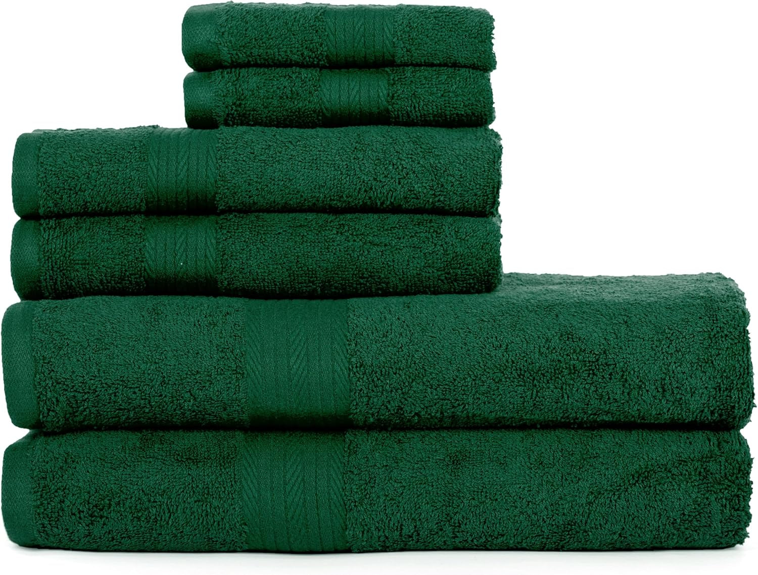100% Green Cotton Luxury 6 Piece Towels Set