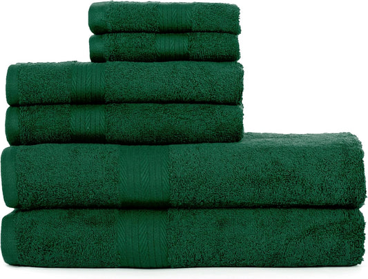 100% Green Cotton Luxury 6 Piece Towels Set