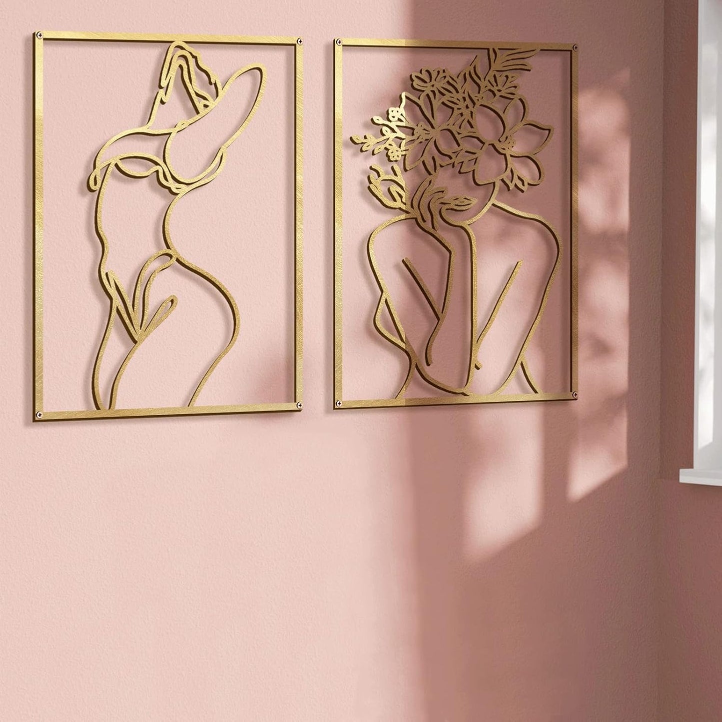 4 Pack Gold Wall Art Décor, (Gold Classic Style, M Size 17 X 11.8'')