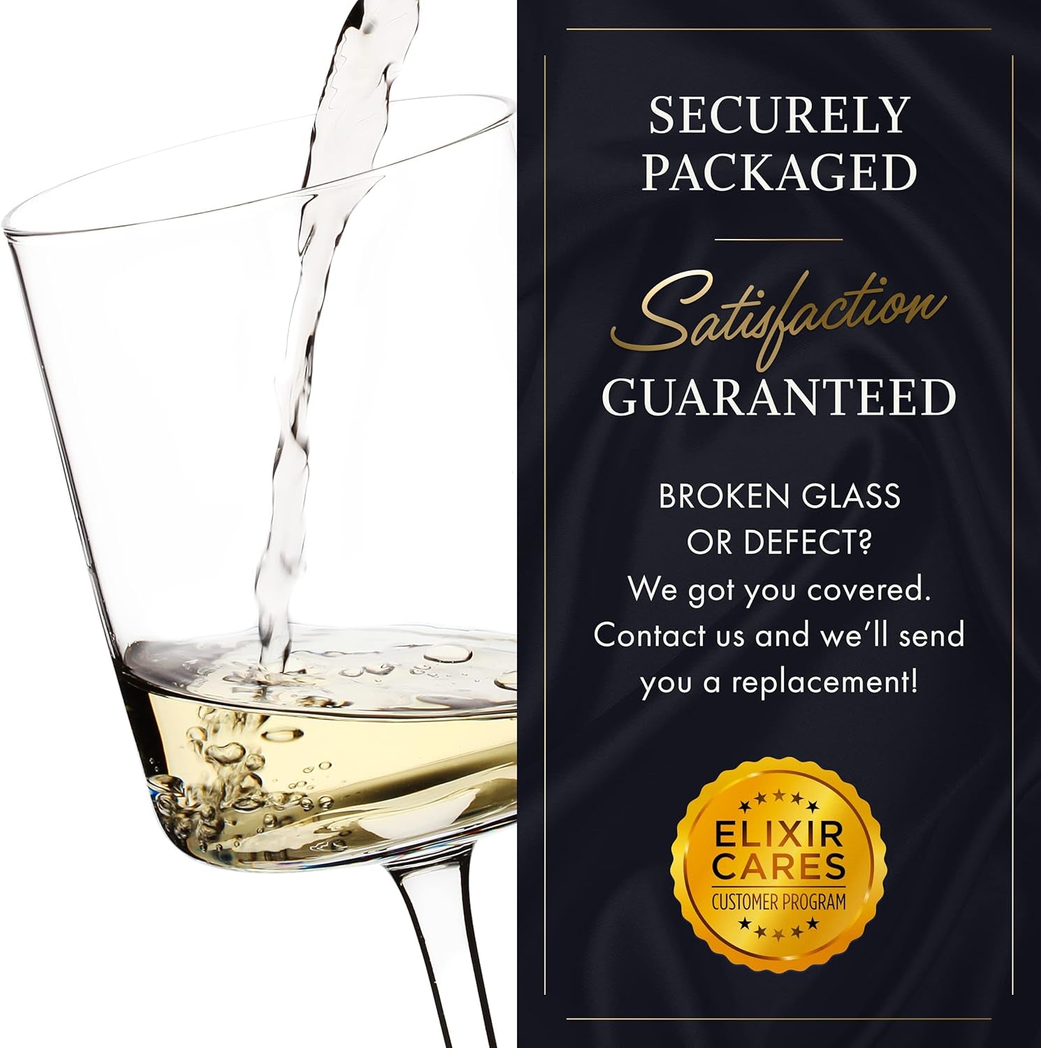 Crystal Square Wine Glasses, Set of 4, 4 - 14oz