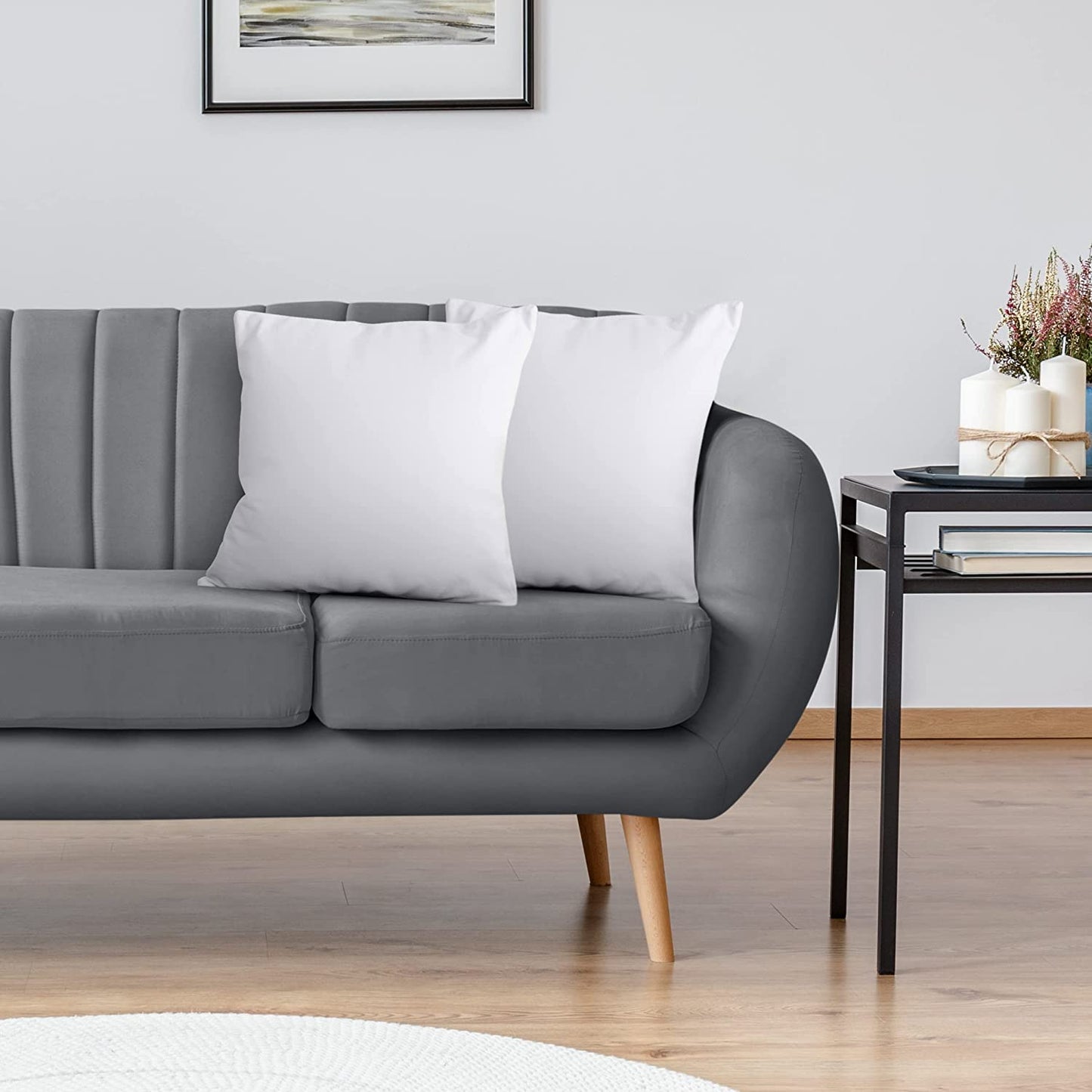 Throw Pillows Insert (Pack of 2, White) - 20 X 20 Inches