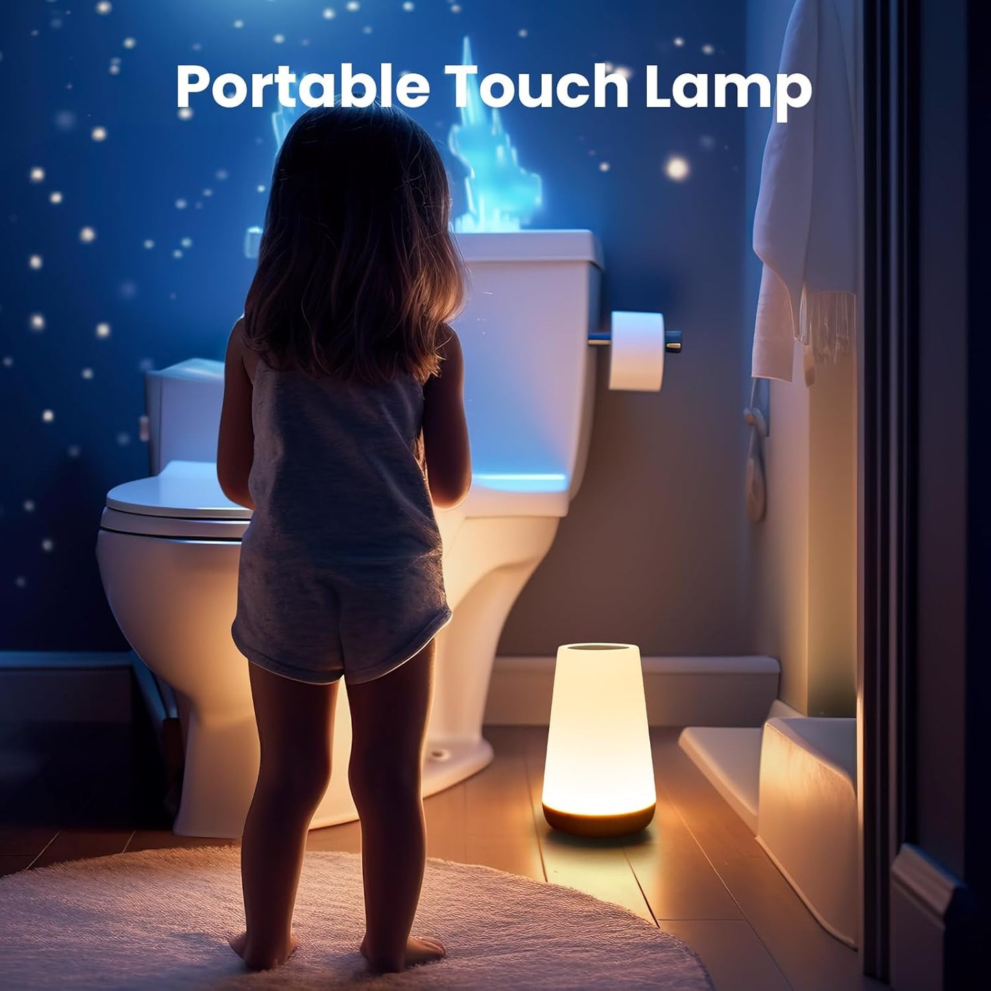 Night Light, Dimmable Touch Lamp for Bedroom, 5 Brightness 13 RGB Colors, Night Lights for Baby Nursery Bathroom