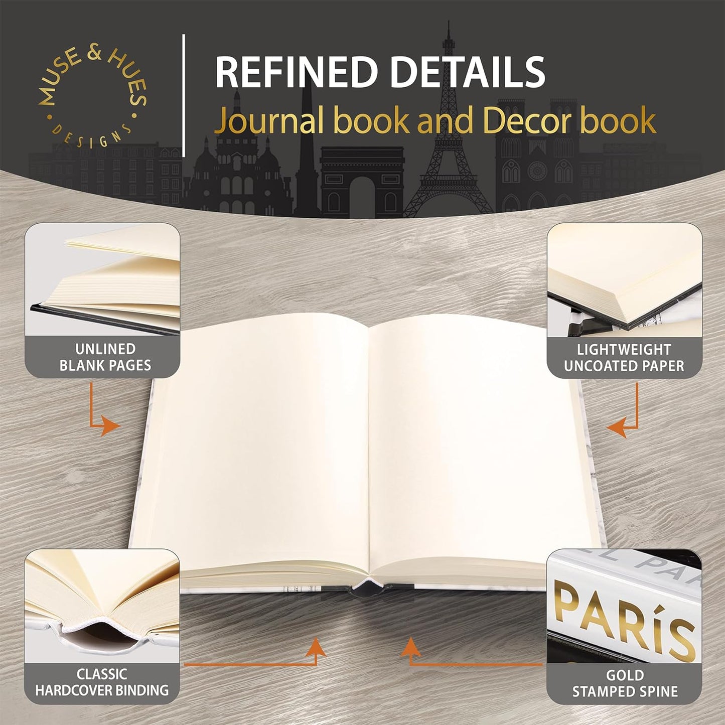 Decorative Books for Home Decor — Hardcover Faux Book Decor, Gold Foil Stamping Titles, Set of 3 — as Coffee Table/Entryway Table/Book Shelf Decor