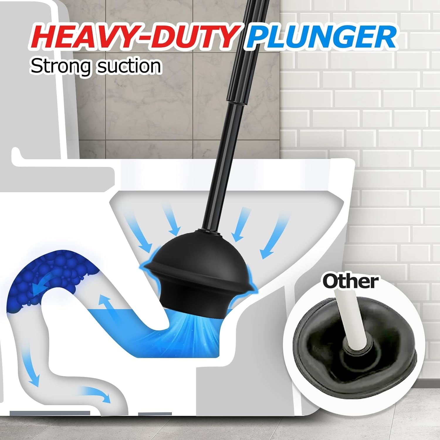 2 in 1 Toilet Plunger and Brush Set