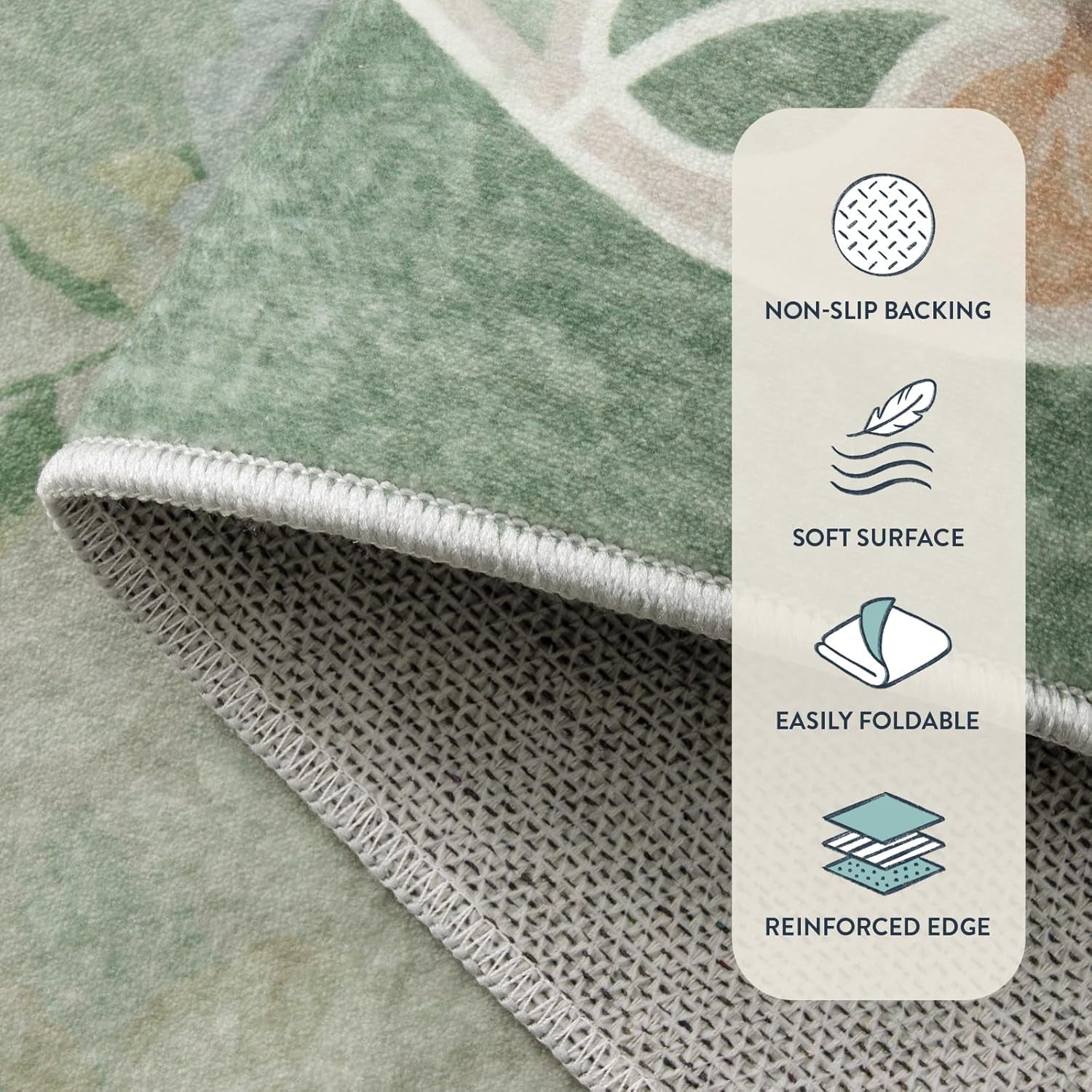 Floral Living Room Rugs 6X9 Area Rugs, Vintage Green Rugs for Bedroom (6'X9, Green)