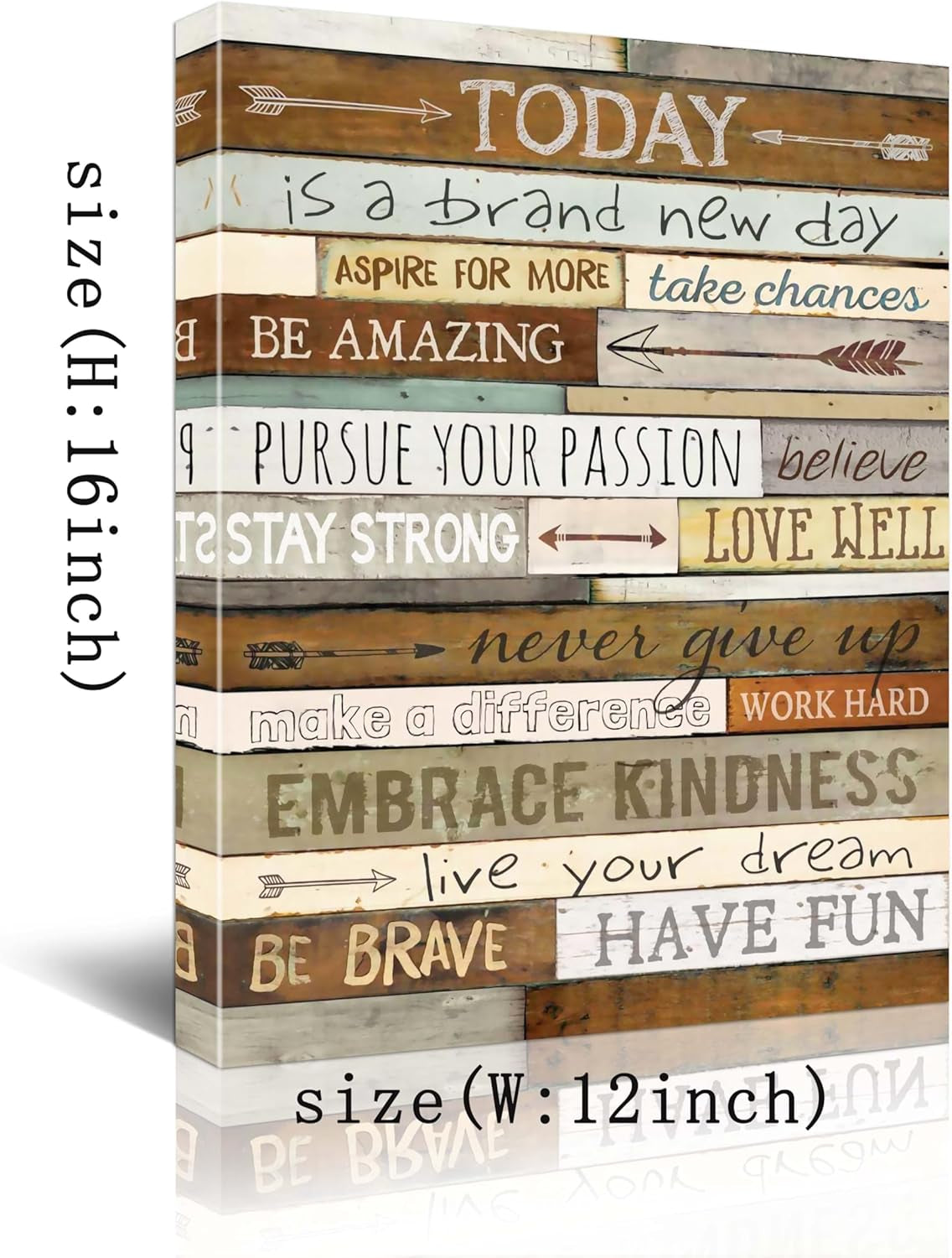 Inspirational Wall Art for Girls Motivational Canvas Prints Framed Wall Art 12 X 16 Inch
