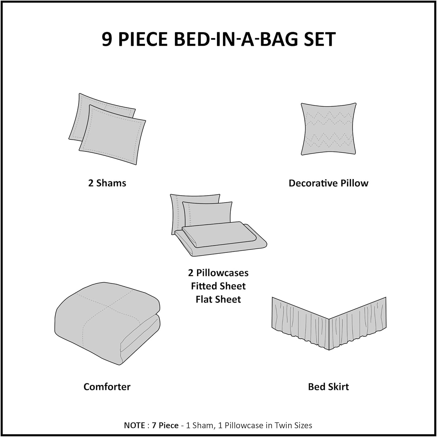 Essentials Cal King Comforter Set, Bed in a Bag, Watercolor Print Coastal Comforter & Chambray Cotton Sheet Set (104 in X 92 In) 9 Piece