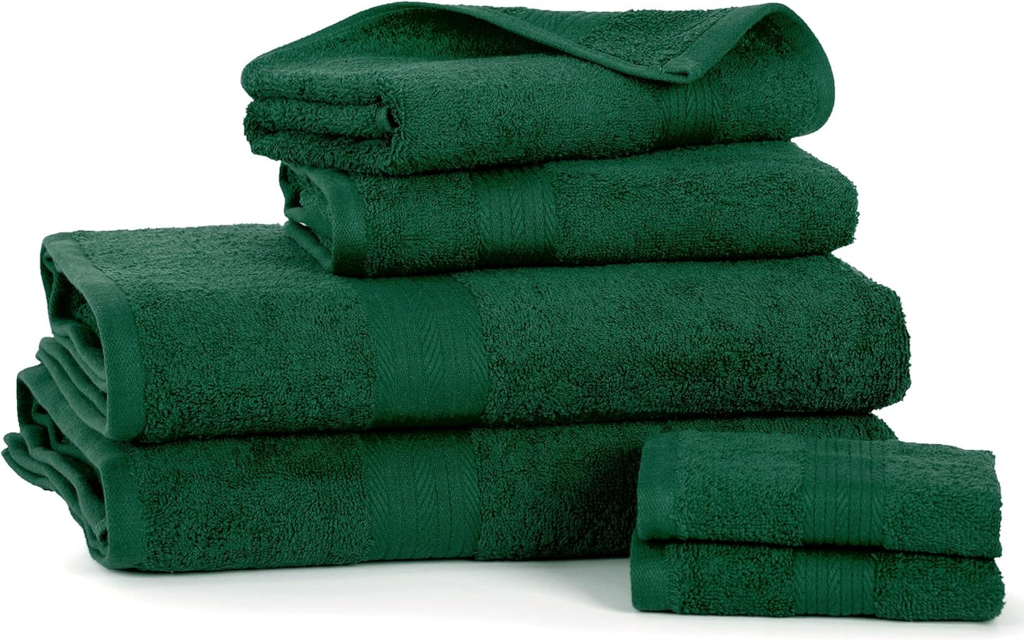 100% Green Cotton Luxury 6 Piece Towels Set