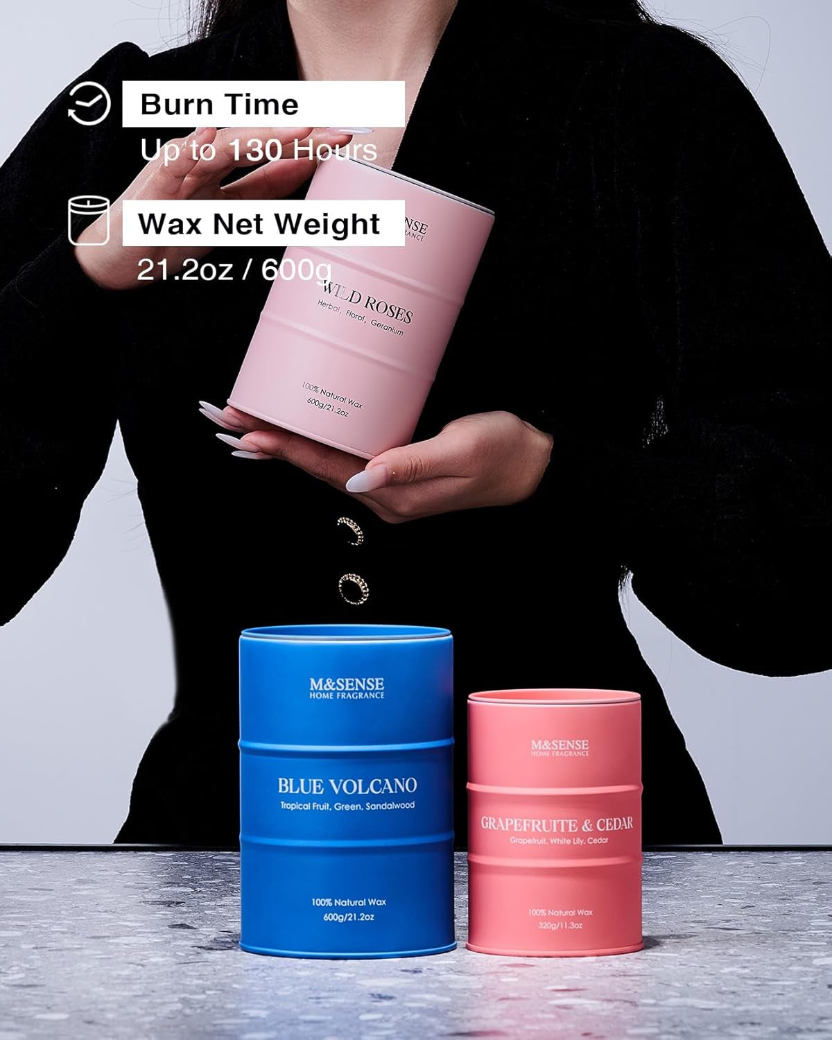 Bubbly Champagne Large Candles, 21.2 Oz