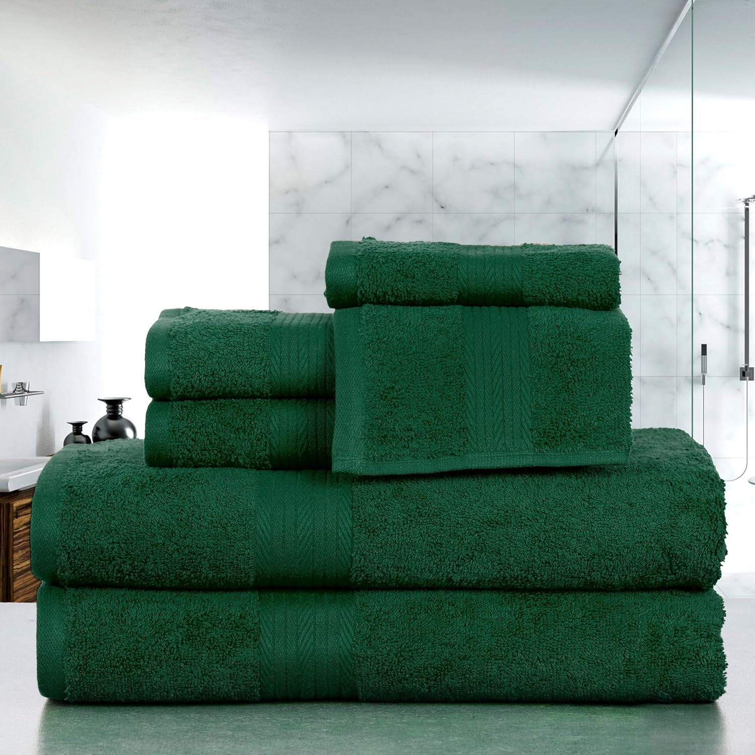 100% Green Cotton Luxury 6 Piece Towels Set