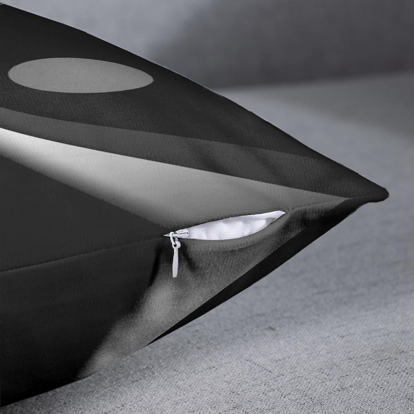 Set of 4 Black Throw Pillow Covers Modern Abstract Grey & White Stripes 20X20 Inches