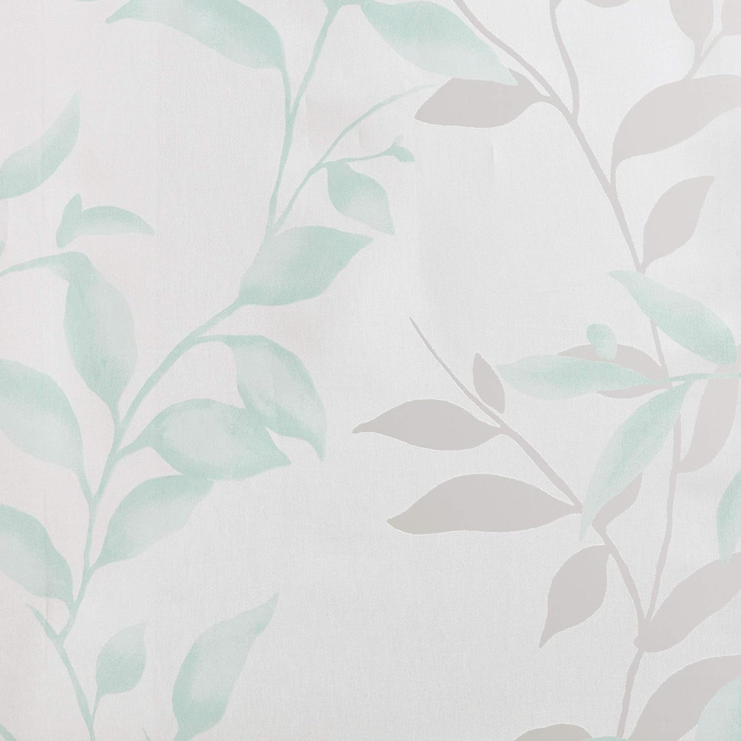 Cecily Semi Sheer SINGLE Panel Curtain, "50X84", Leaves Aqua
