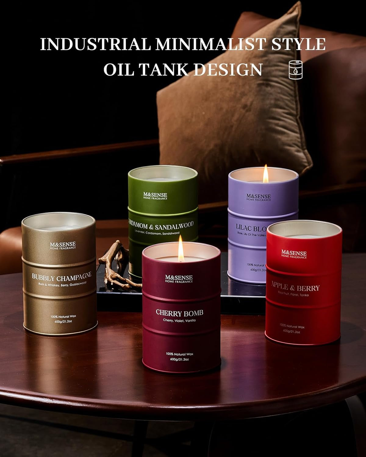 Bubbly Champagne Large Candles, 21.2 Oz