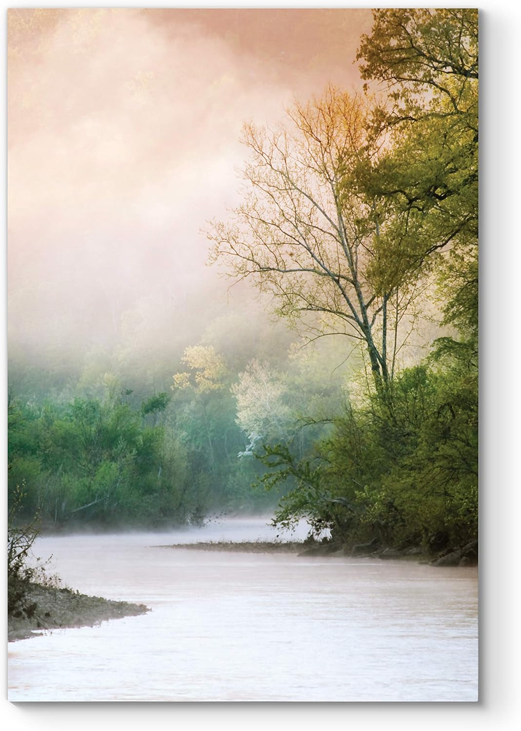 Nature Canvas Wall Art, Home Paintings Artwork Serene Forest Lake, Romantic Modern Wall Hanging Decorations- 24"X36" LT06