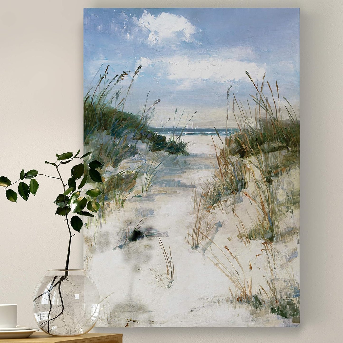 Nature Canvas Wall Art, Modern Paintings Decorations Sunny Tropical Ocean - 24"X36" LT06