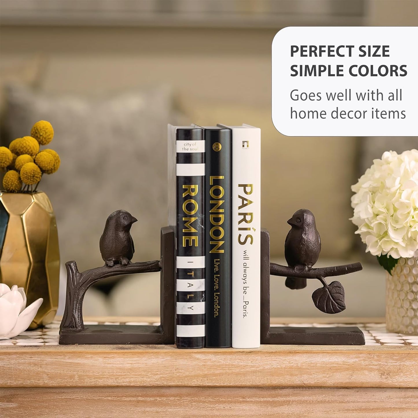 Decorative Books for Home Decor — Hardcover Faux Book Decor, Gold Foil Stamping Titles, Set of 3 — as Coffee Table/Entryway Table/Book Shelf Decor