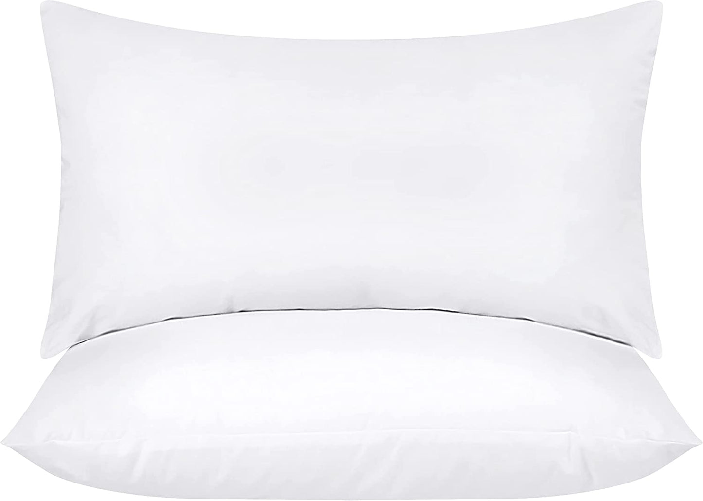 Throw Pillows Insert (Pack of 2, White) - 12 X 20 Inches Bed and Couch Pillows - Indoor Decorative Pillows