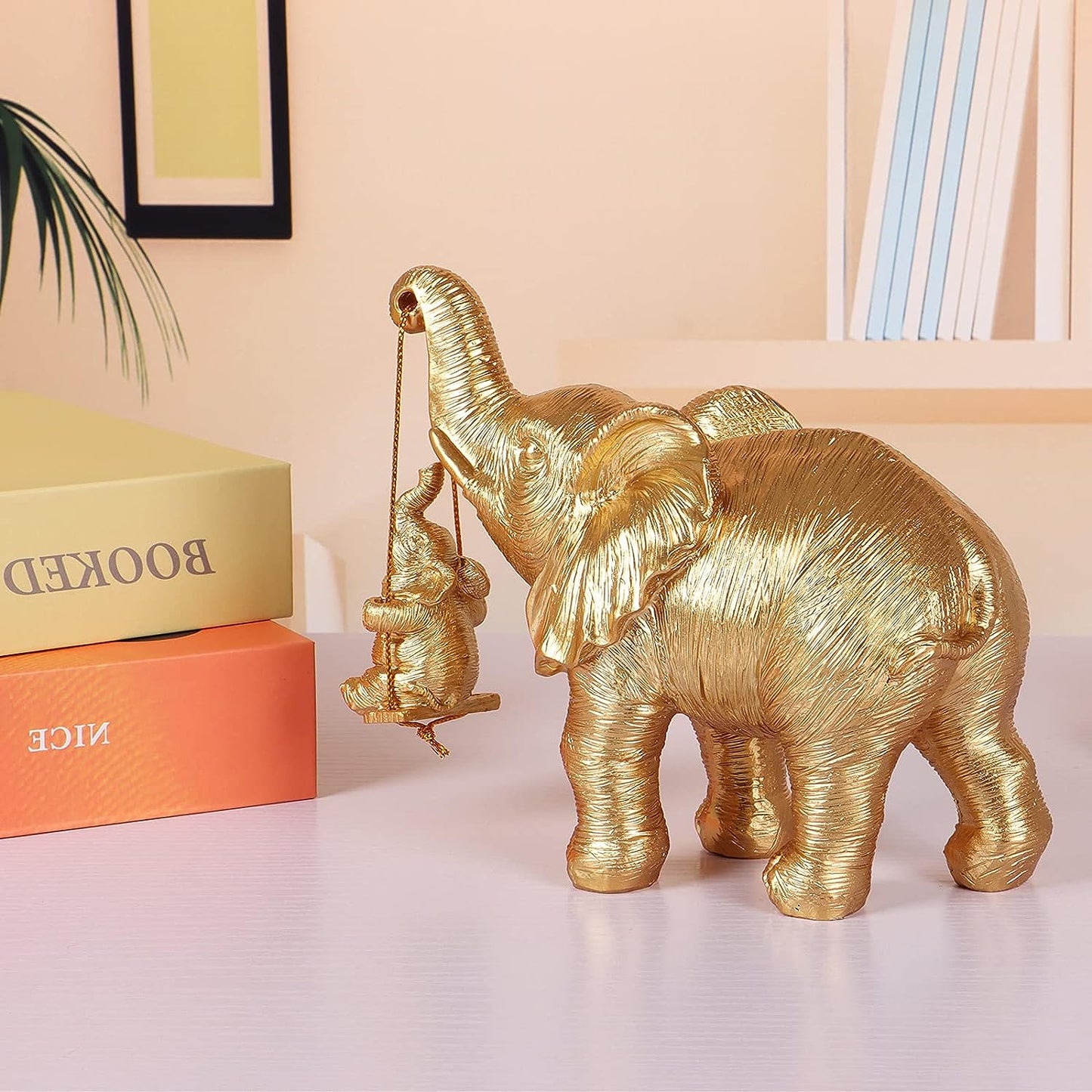 Gold Elephant Statue Home Decor