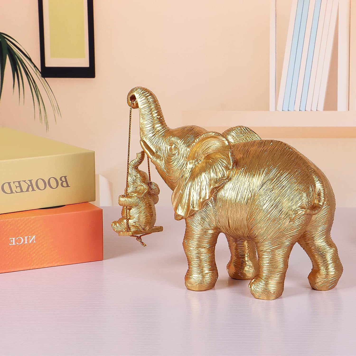 Gold Elephant Statue Home Decor