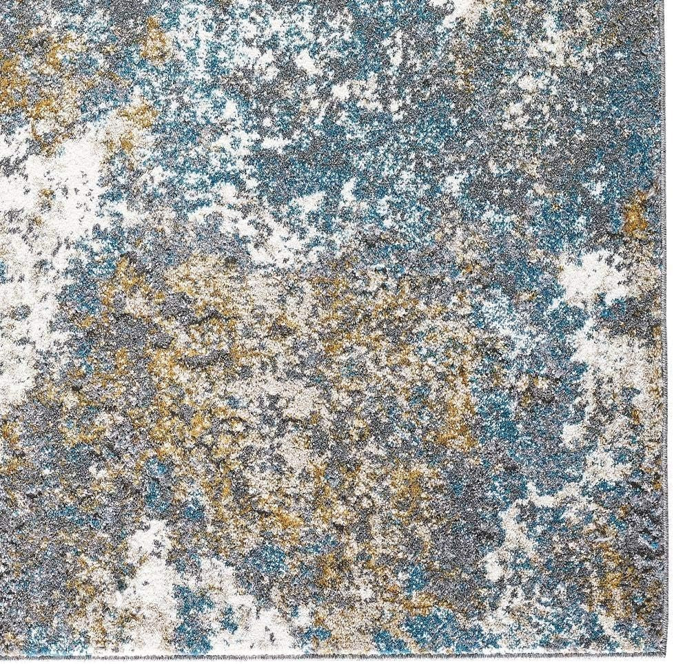 Persian Area Rug - Modern Design, Medium Pile, Turquoise / Size 5 X 7