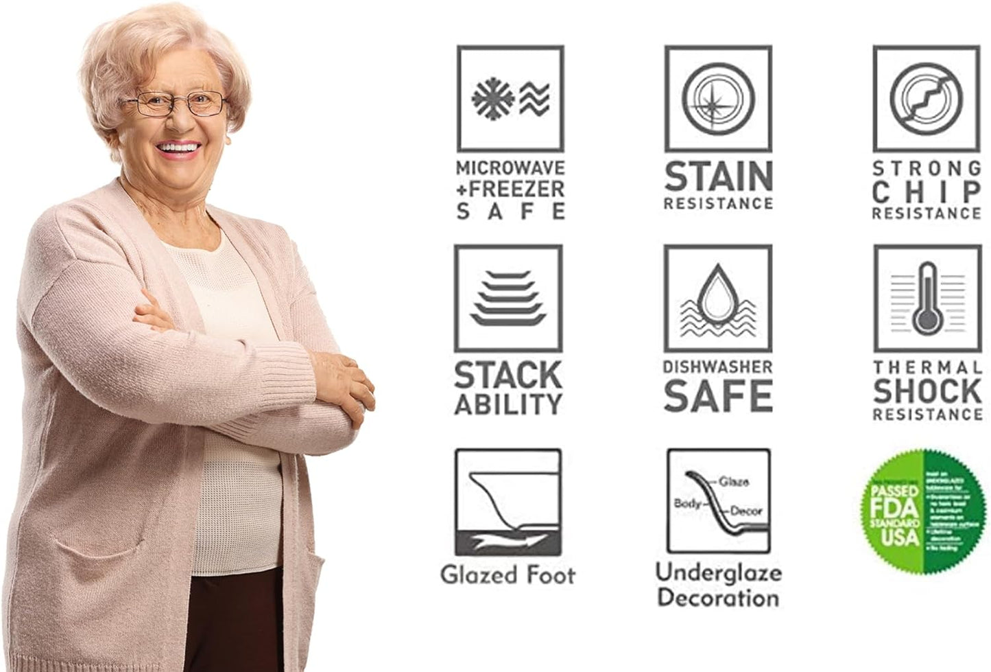 Tudor Royal 12-Piece round Porcelain Dinnerware Set, Service for 4, Rosemary, Summer Flowers