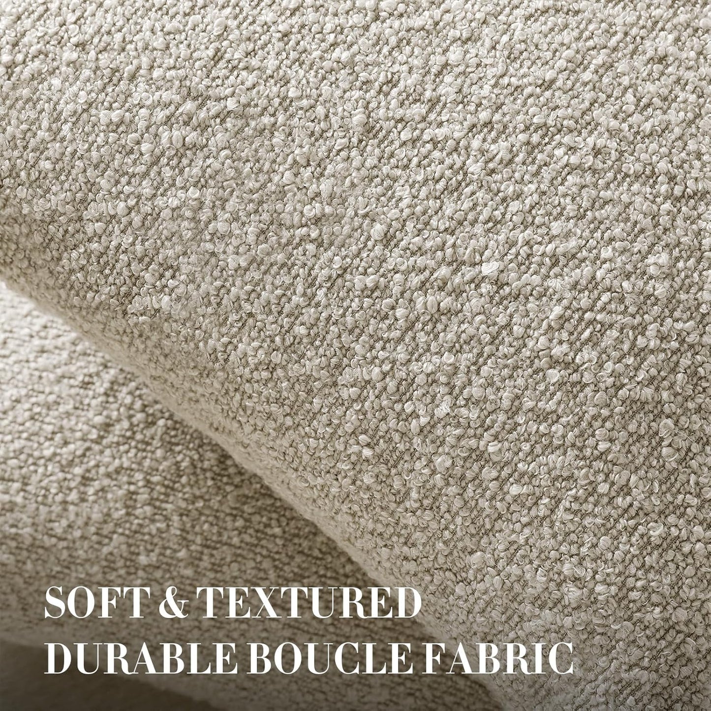 Throw Pillow Covers 20 X 20 Inch, Set of 2, Decorative Soft Solid Boucle Textured Pillow Cover, Beige