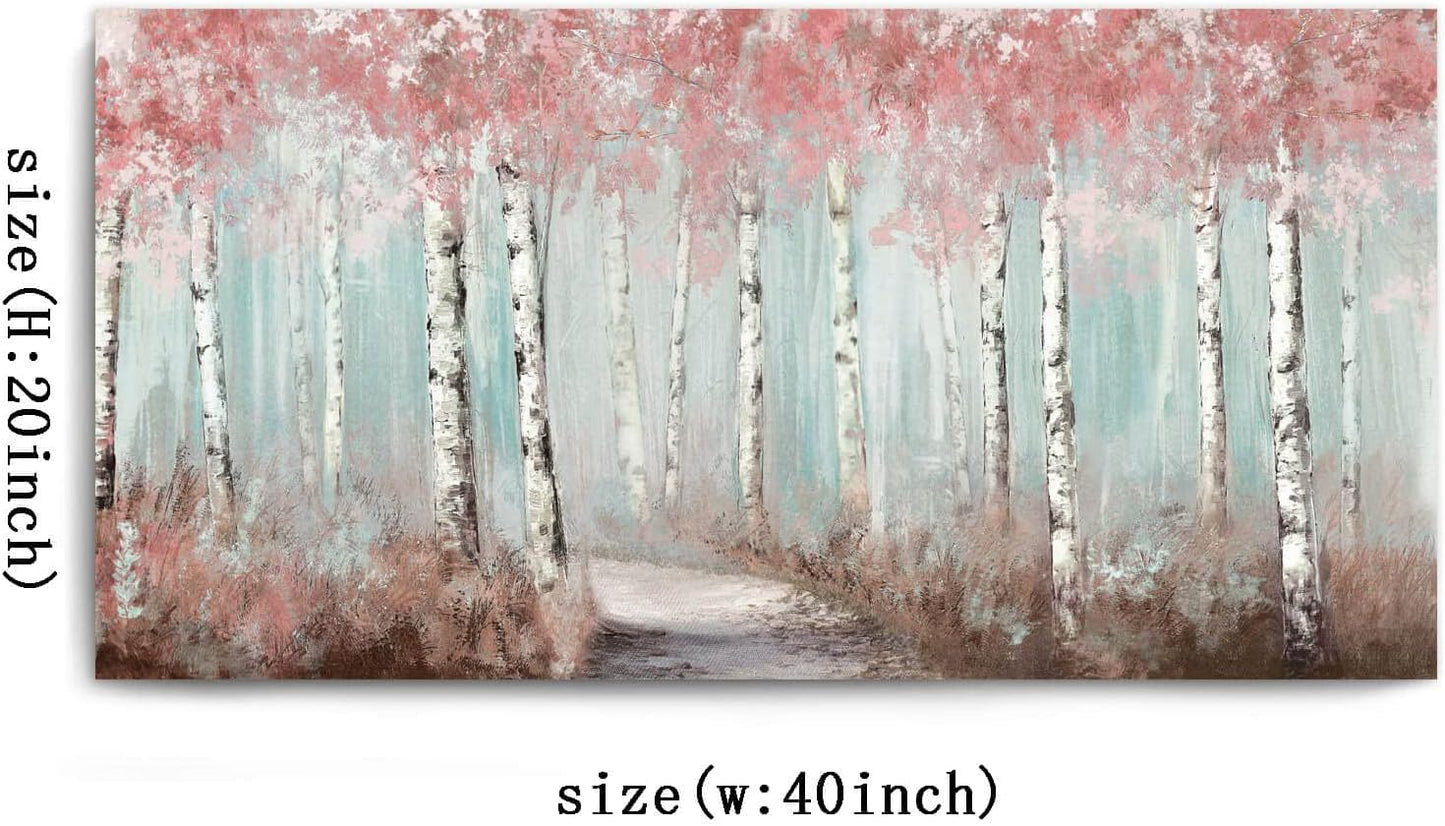 Wall Art Decor Picture, Pink Trees Wall Decor 20"X 40"