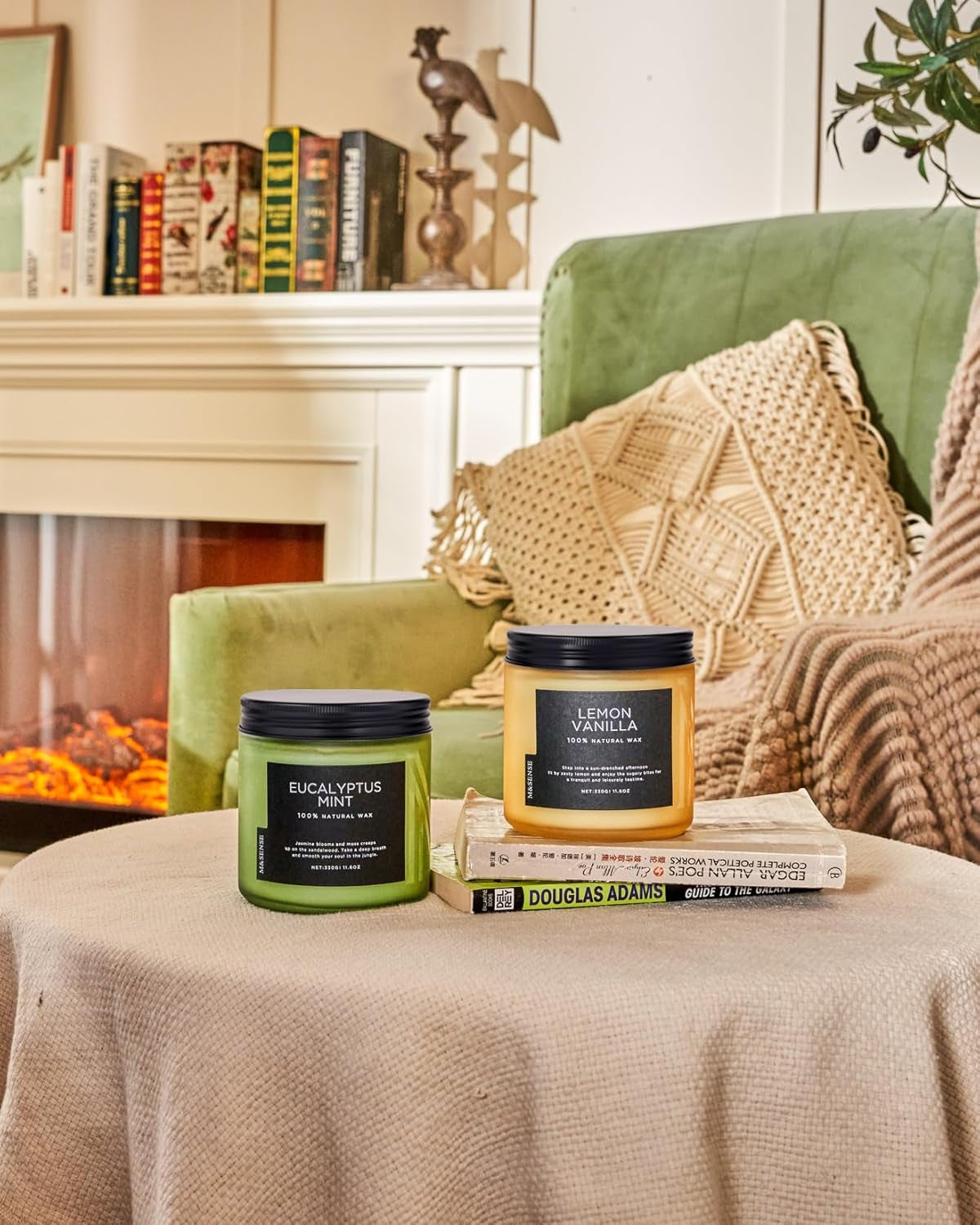 Lemon Vanilla Scented Candles, 11.6Oz