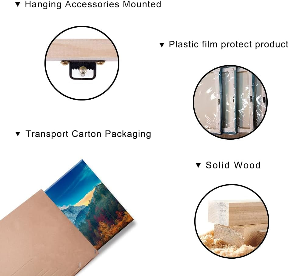 Wall Art Colorful Mountain Scenery Canvas Painting 20"X40" (50Cmx100Cm)