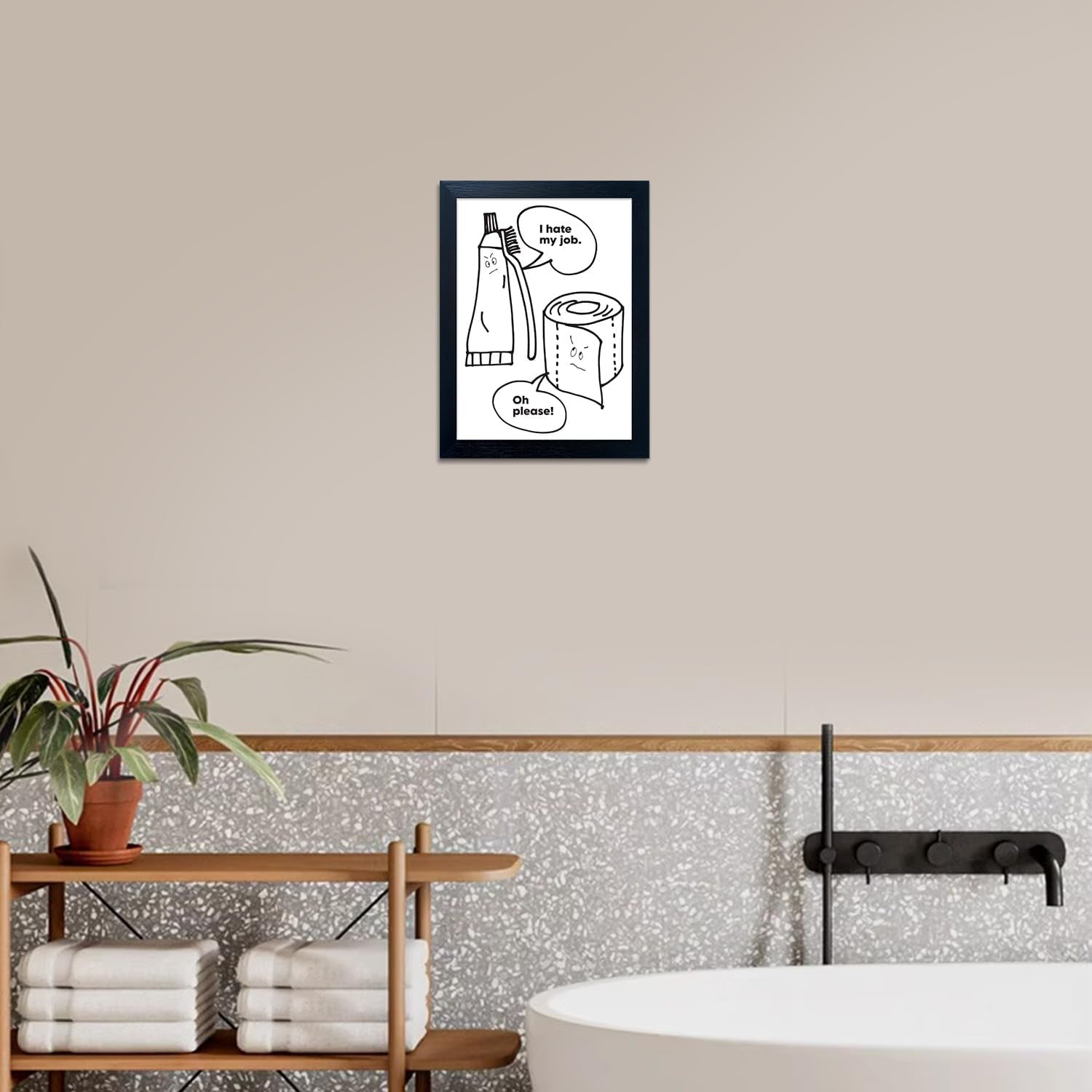 Black and White Bathroom Wall Decor Funny Bathroom Quote Wall Art Framed